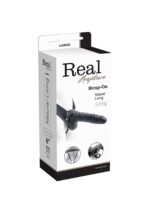 proteza fallo strap on cavo real rapture 8 black with balls - zdjęcie produktu
