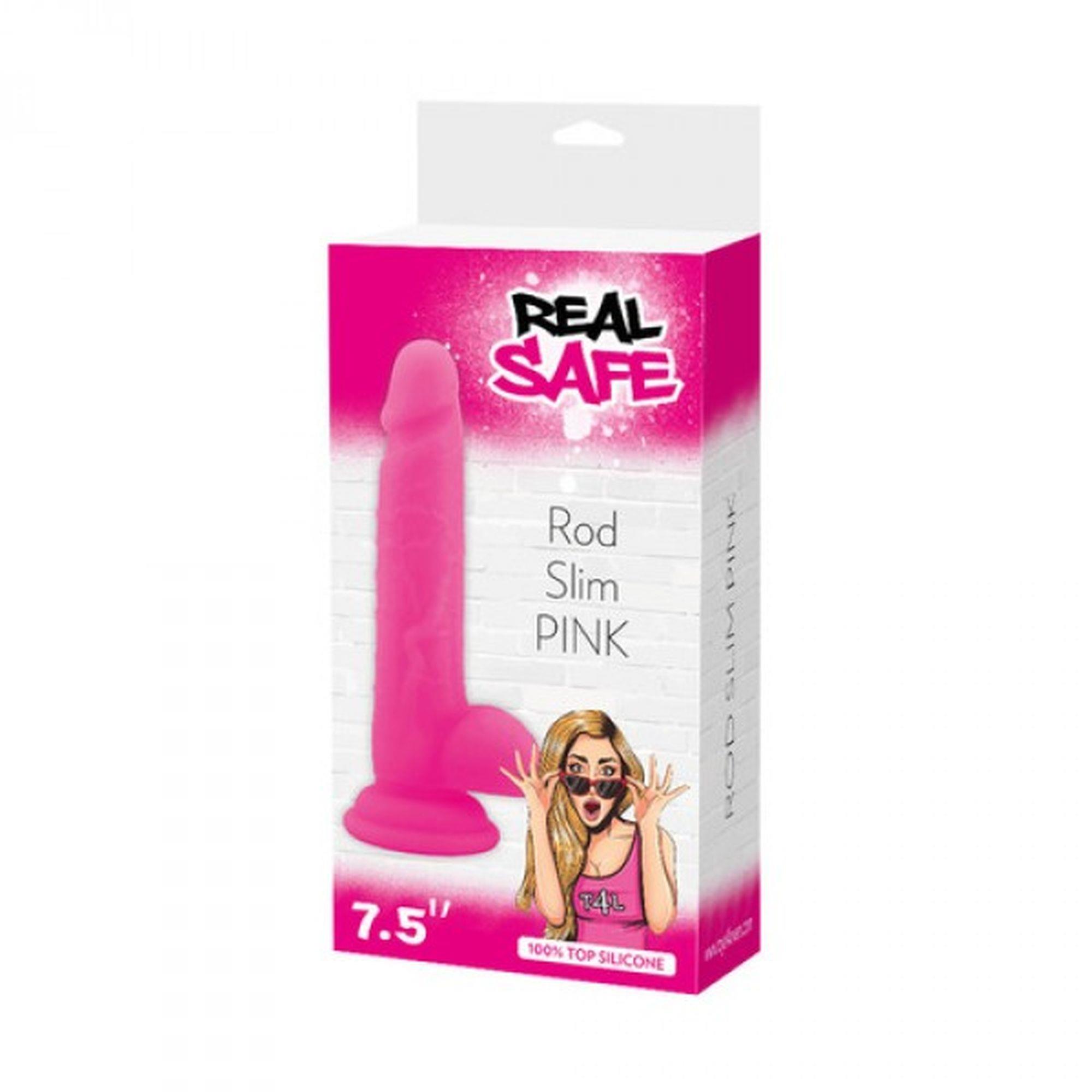 1-00701477 Dildo-Fallo realistico real safe rod slim pink - obrazek 1