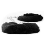 fetish pleasure fluffy leg cuffs black - galeria 1