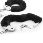 fetish pleasure fluffy leg cuffs black - galeria 2