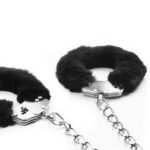 fetish pleasure fluffy leg cuffs black - galeria 3