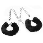 fetish pleasure fluffy leg cuffs black - galeria 5