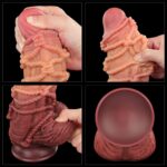 9 5 dual layered platinum silicone cock with rope - galeria 4