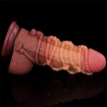 9 5 dual layered platinum silicone cock with rope 2 - galeria 2