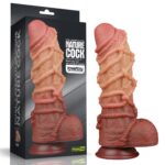 10 5 dual layered platinum silicone cock with rope - zdjęcie produktu