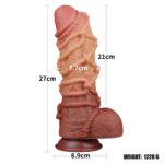 10 5 dual layered platinum silicone cock with rope - galeria 1