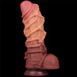 10 5 dual layered platinum silicone cock with rope - galeria 3