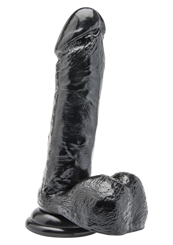 dildo 7 inch with balls black - zdjęcie produktu