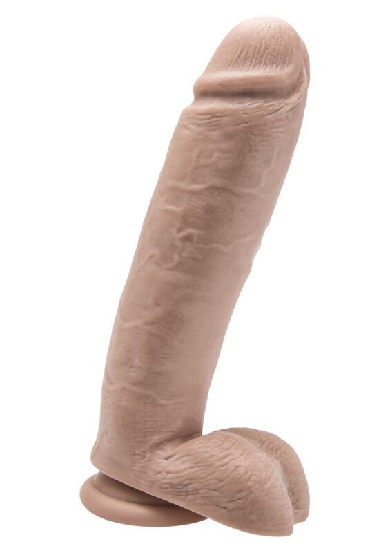 dildo 10 inch with balls light skin tone - zdjęcie produktu