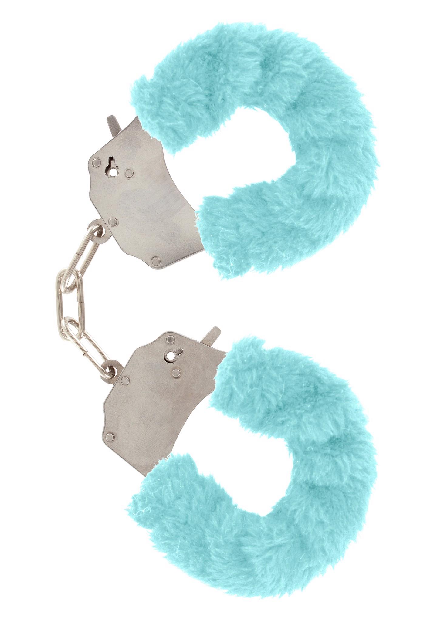 10350_AQUA_01 Furry Fun Cuffs Aqua - obrazek 1