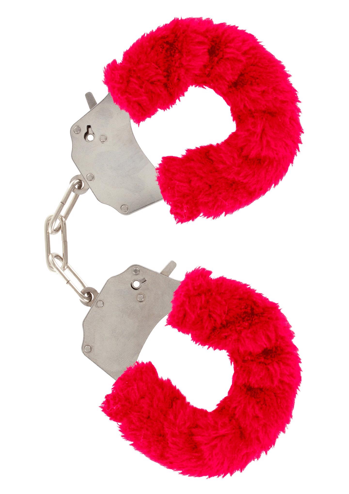 10350_RED_01 Furry Fun Cuffs Red - obrazek 1
