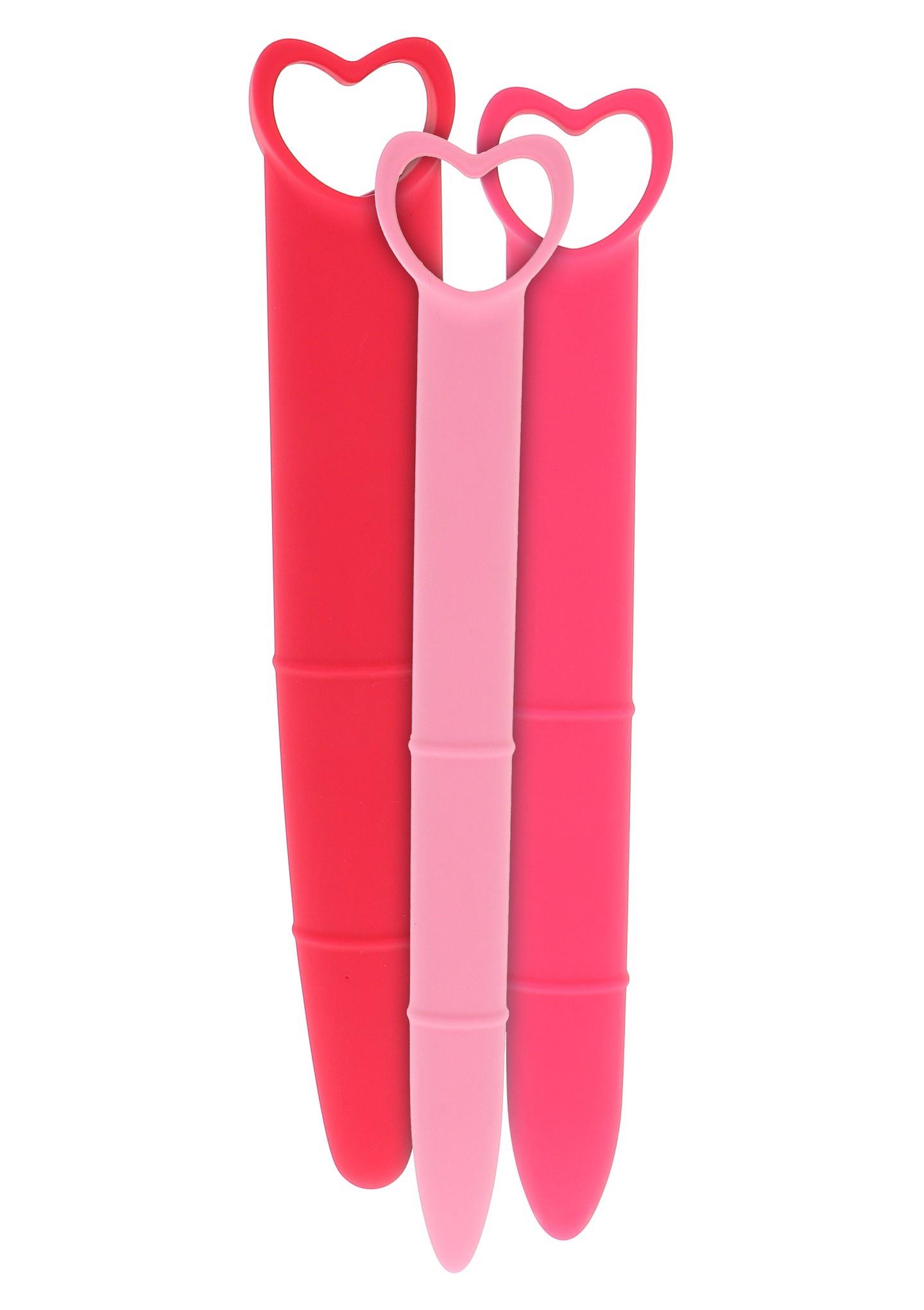 10956_PINK_01 Silicone Vaginal Dilators 3pcs Pink - obrazek 1