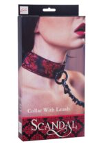 scandal collar with leash black - galeria 1