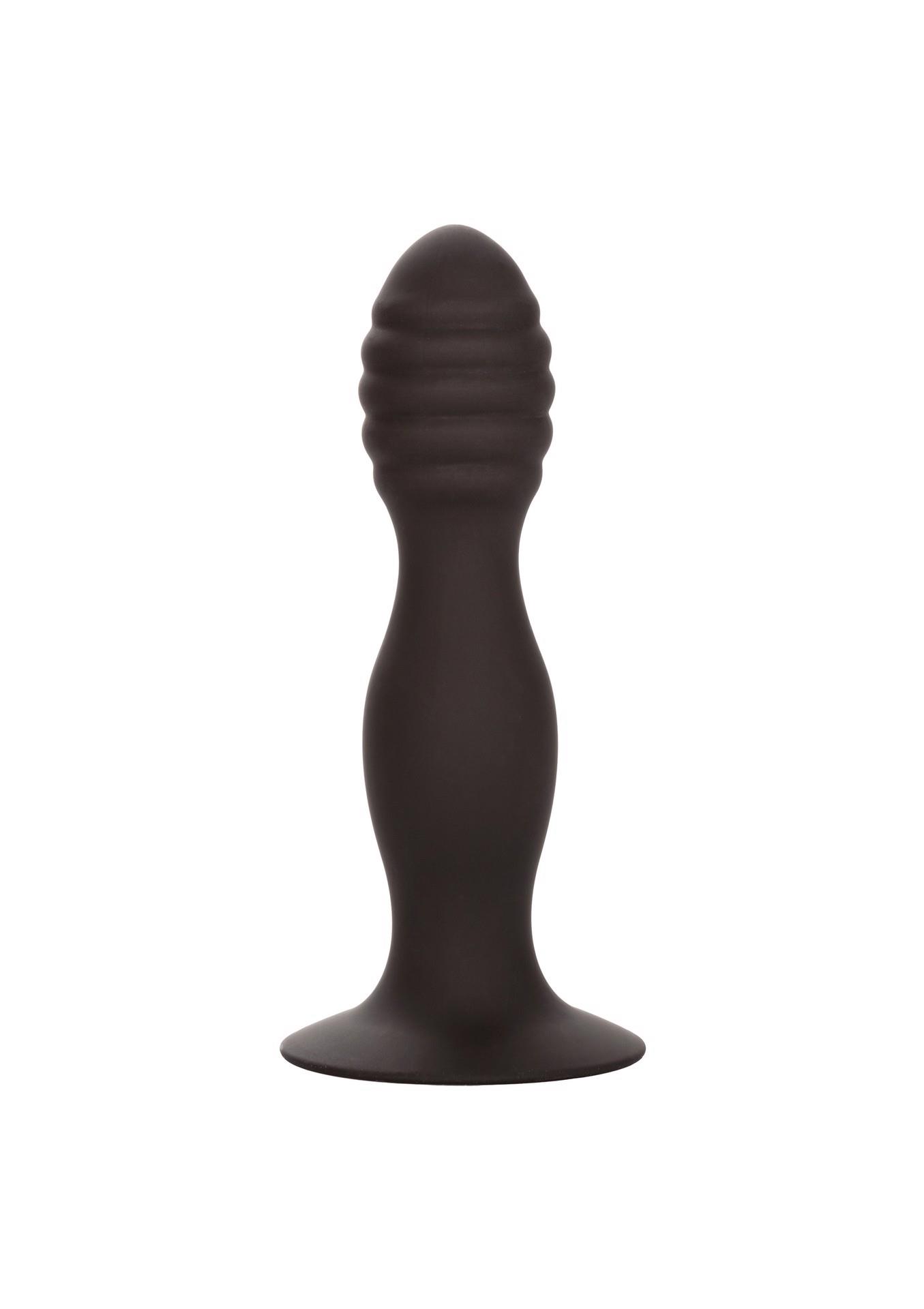 14873_BLACK_01 Ribbed Anal Stud Black - obrazek 1