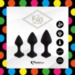 feelztoys bibi butt plug set 3 pcs black - galeria 2