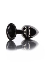 butt plug with diamond jewel m black - zdjęcie produktu