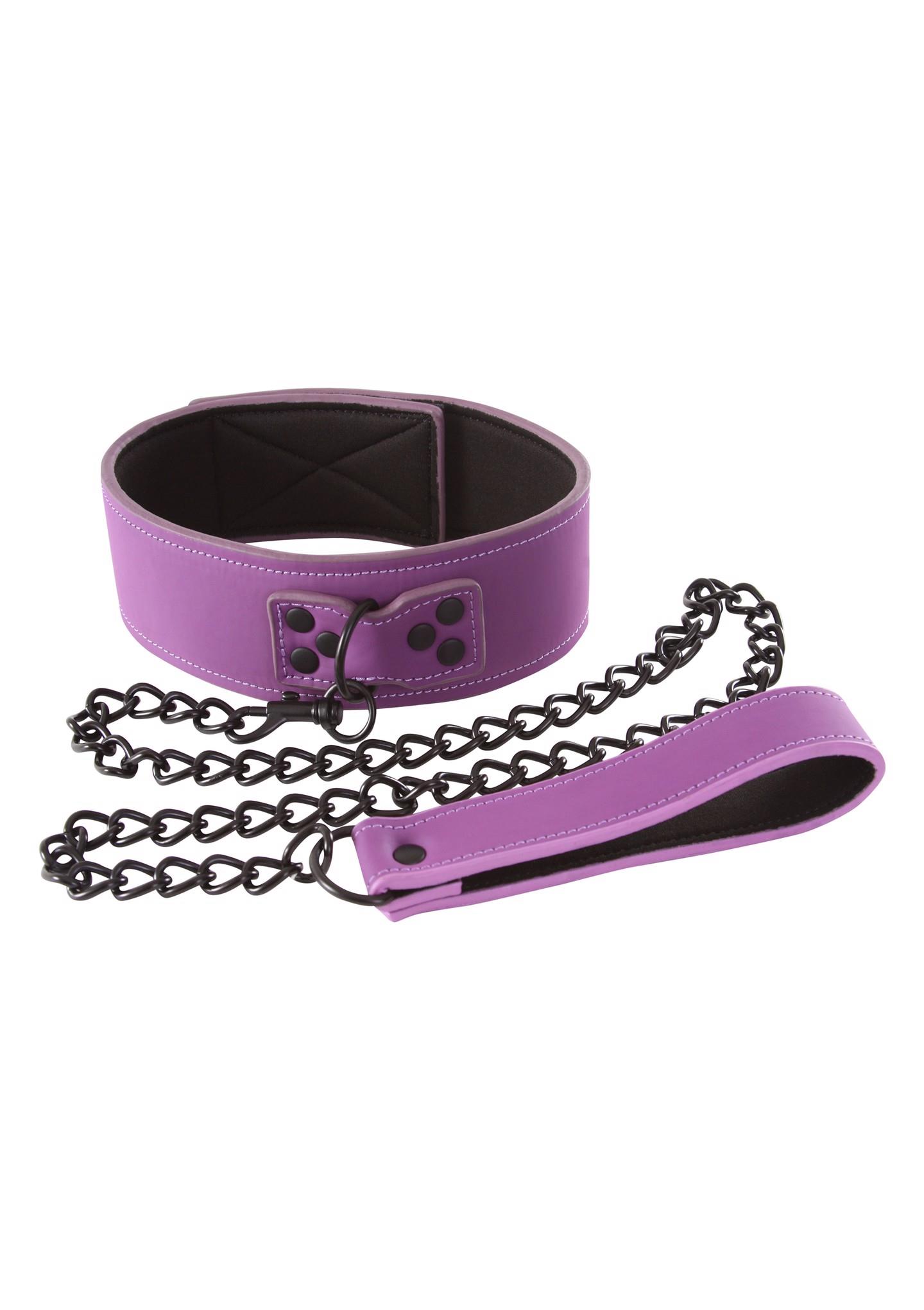 18492_PURPLE_01 Lust Bondage Collar Purple - obrazek 1