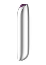 stymulator rechargeable powerful bullet vibrator usb 20 functions silver - galeria 1