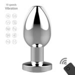 stymulator rechargeable butt plug vibrator usb 10 functions silver - galeria 2