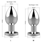 stymulator rechargeable butt plug vibrator usb 10 functions silver - galeria 4