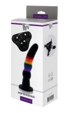 colourful love strap on solid dildo - zdjęcie produktu