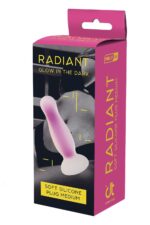 radiant soft silicone glow in the dark plug medium purple - zdjęcie produktu