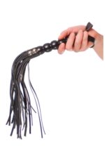 fetish fantasy series beaded cat o nine tails black - zdjęcie produktu