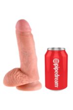 king cock 7 inch cock with balls light - zdjęcie produktu