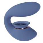 twitch 3 rechargeable vibrator suction silicone 10 speed blue grey - zdjęcie produktu