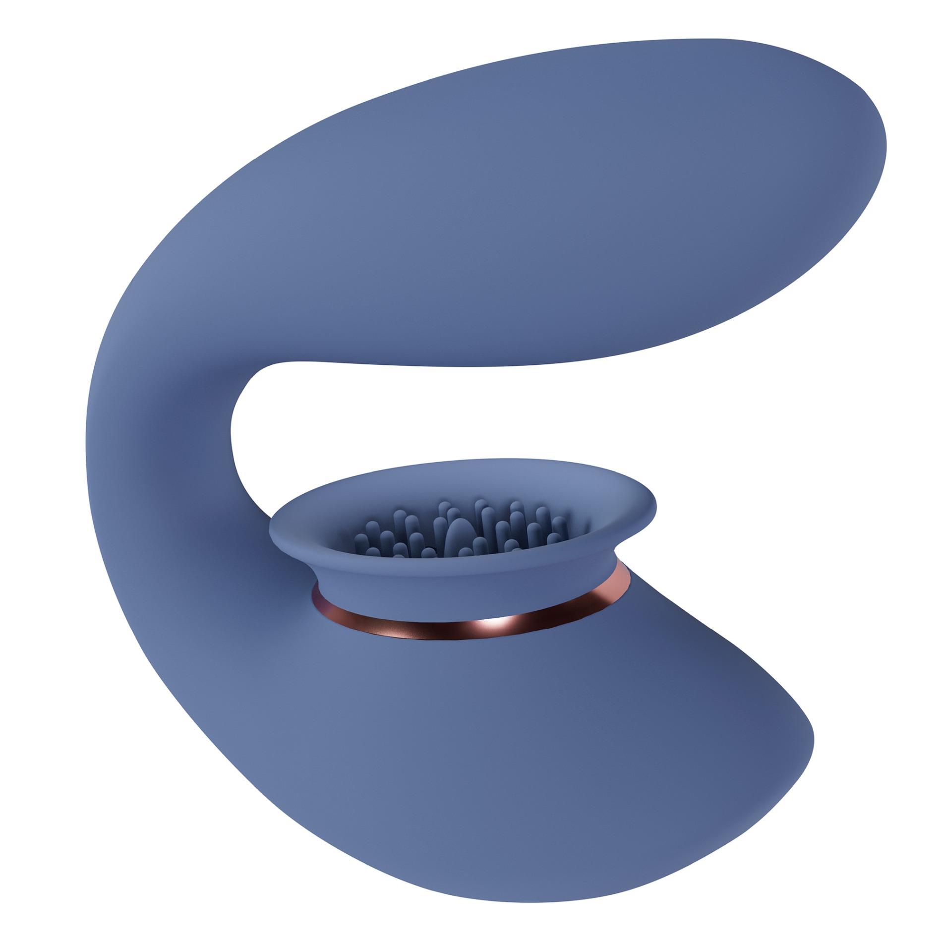 36-INN003BLU twitch 3 rechargeable vibrator suction silicone 10 speed blue grey - zdjęcie produktu