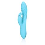 ribbed ultra soft silicone rabbit vibrator glacial blue - zdjęcie produktu