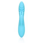 ribbed ultra soft silicone rabbit vibrator glacial blue - galeria 1