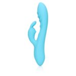 ribbed ultra soft silicone rabbit vibrator glacial blue - galeria 2