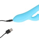 ribbed ultra soft silicone rabbit vibrator glacial blue - galeria 3