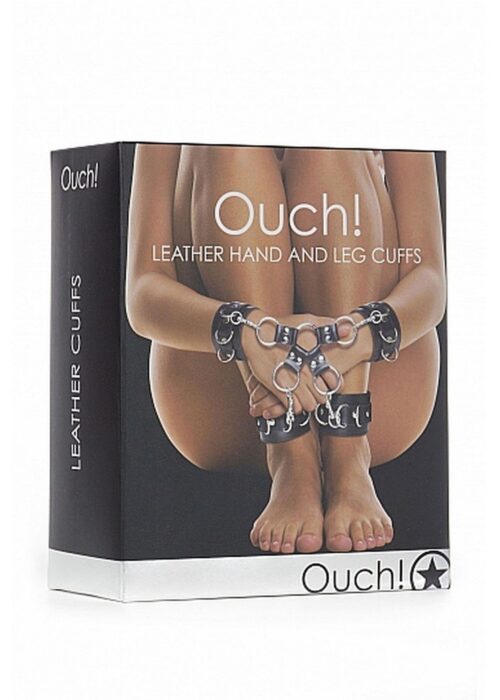 leather hand and legcuffs black - galeria 1