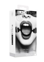 silicone ring gag with adjustable bonded leather straps - zdjęcie produktu