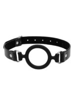silicone ring gag with adjustable bonded leather straps - galeria 1