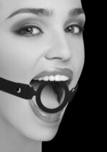 silicone ring gag with adjustable bonded leather straps - galeria 7