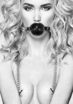 breathable ball gag with nipple clamps - galeria 5