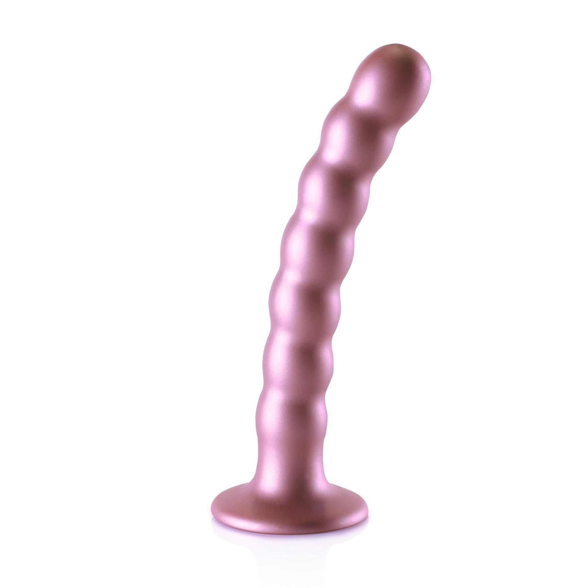 36-OU823ROS Beaded Silicone G-Spot Dildo - 6,5'' / 16,5 cm - obrazek 1