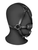 head harness with solid ball gag black - zdjęcie produktu