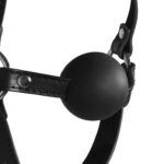 head harness with solid ball gag black - galeria 3
