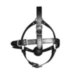 head harness with solid ball gag black - galeria 6
