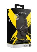 head harness with breathable ball gag and nose hooks black - galeria 1