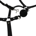 head harness with breathable ball gag and nose hooks black - galeria 7