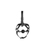 head harness with breathable ball gag and nose hooks black - galeria 8