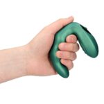 bent vibrating prostate massager with remote control metallic green - galeria 3