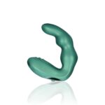 bent vibrating prostate massager with remote control metallic green - galeria 5