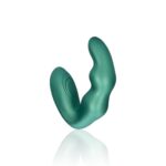 bent vibrating prostate massager with remote control metallic green - galeria 6