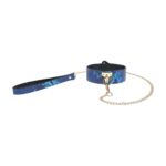 florence collection collar with leash blue - zdjęcie produktu